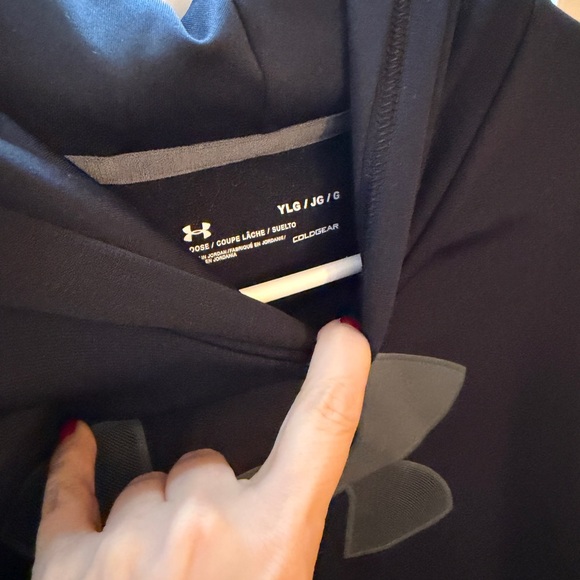 Under Armour Black Pullover with Gray Logo Accent - Picture 2 of 3